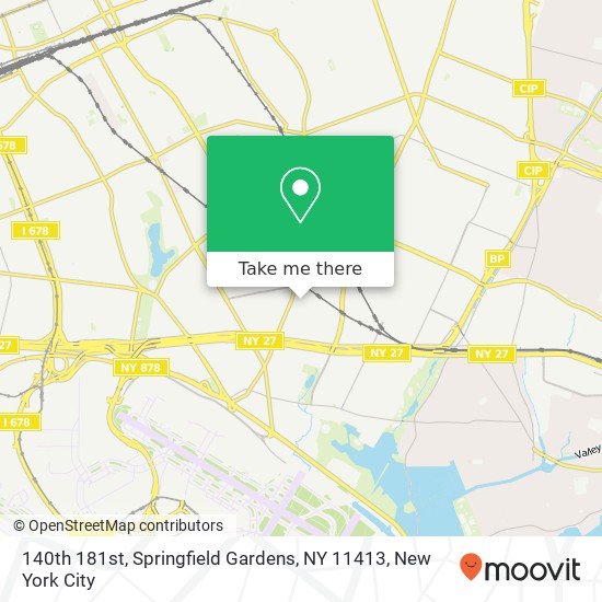 Mapa de 140th 181st, Springfield Gardens, NY 11413