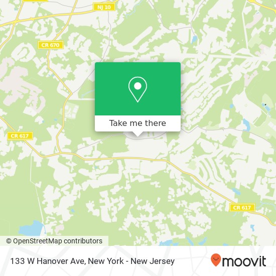 Mapa de 133 W Hanover Ave, Randolph, NJ 07869