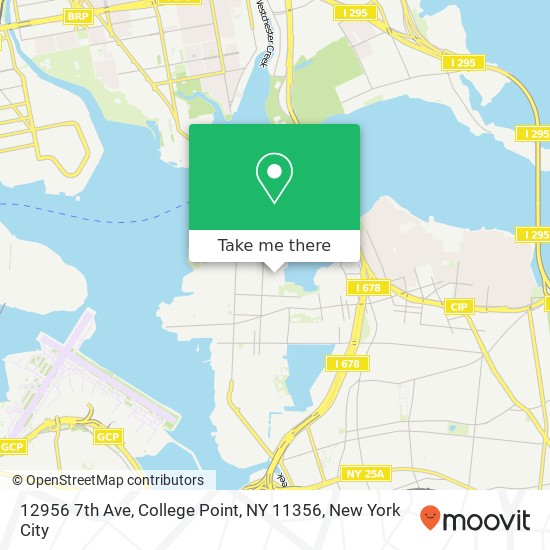 Mapa de 12956 7th Ave, College Point, NY 11356