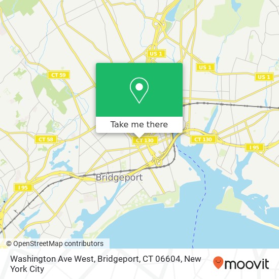 Washington Ave West, Bridgeport, CT 06604 map