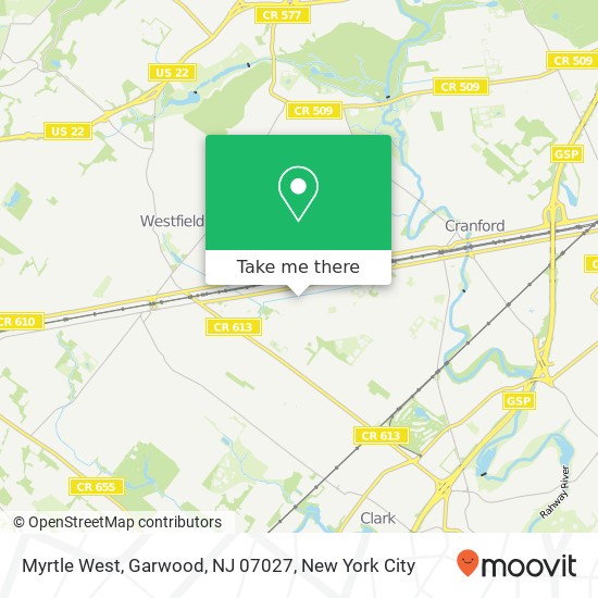 Mapa de Myrtle West, Garwood, NJ 07027