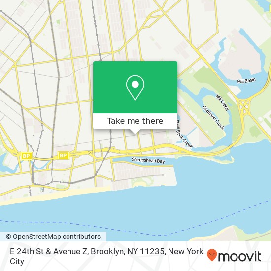 Mapa de E 24th St & Avenue Z, Brooklyn, NY 11235
