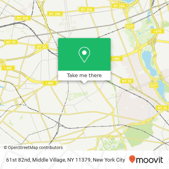 Mapa de 61st 82nd, Middle Village, NY 11379