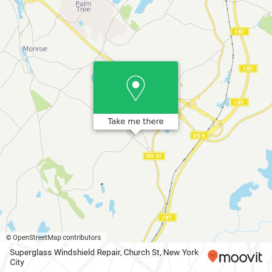 Mapa de Superglass Windshield Repair, Church St