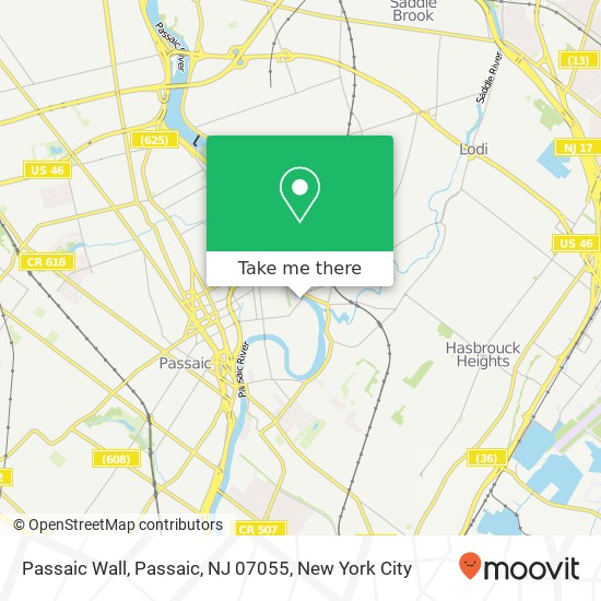 Mapa de Passaic Wall, Passaic, NJ 07055