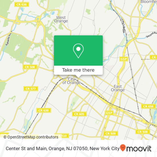 Mapa de Center St and Main, Orange, NJ 07050