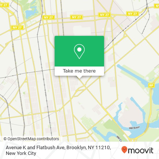 Avenue K and Flatbush Ave, Brooklyn, NY 11210 map