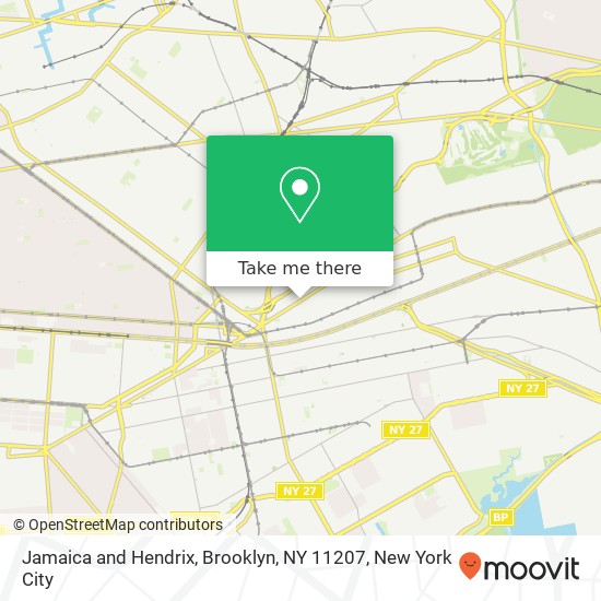 Jamaica and Hendrix, Brooklyn, NY 11207 map