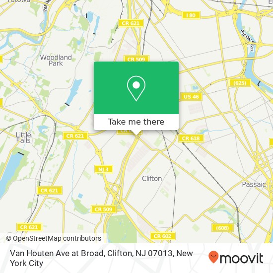 Van Houten Ave at Broad, Clifton, NJ 07013 map