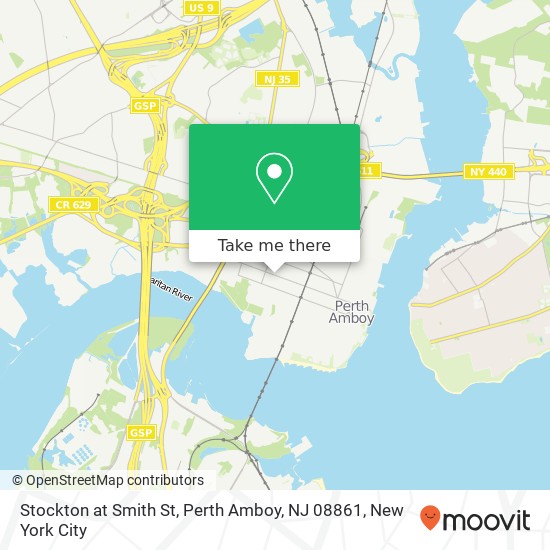 Mapa de Stockton at Smith St, Perth Amboy, NJ 08861