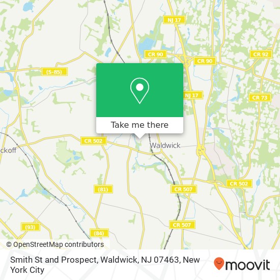 Mapa de Smith St and Prospect, Waldwick, NJ 07463