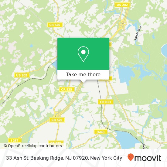 Mapa de 33 Ash St, Basking Ridge, NJ 07920
