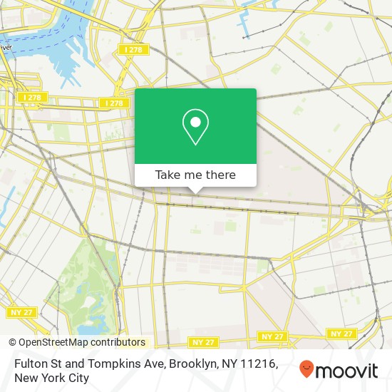 Mapa de Fulton St and Tompkins Ave, Brooklyn, NY 11216