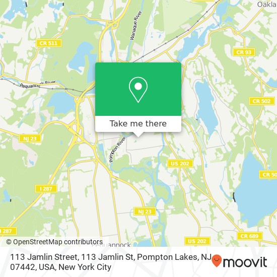 113 Jamlin Street, 113 Jamlin St, Pompton Lakes, NJ 07442, USA map