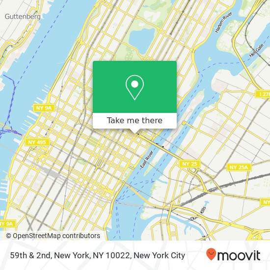 Mapa de 59th & 2nd, New York, NY 10022