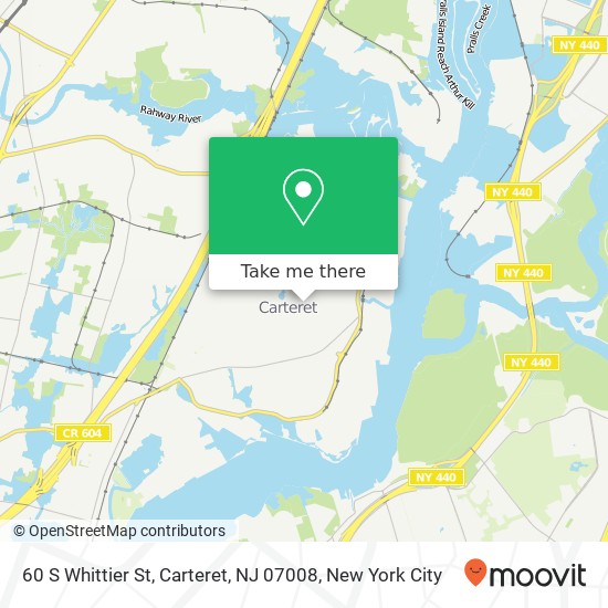 Mapa de 60 S Whittier St, Carteret, NJ 07008