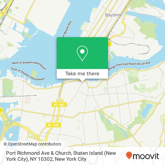 Mapa de Port Richmond Ave & Church, Staten Island (New York City), NY 10302