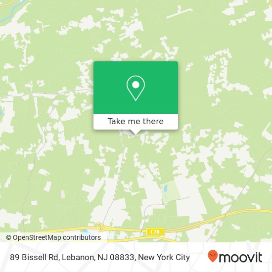 Mapa de 89 Bissell Rd, Lebanon, NJ 08833