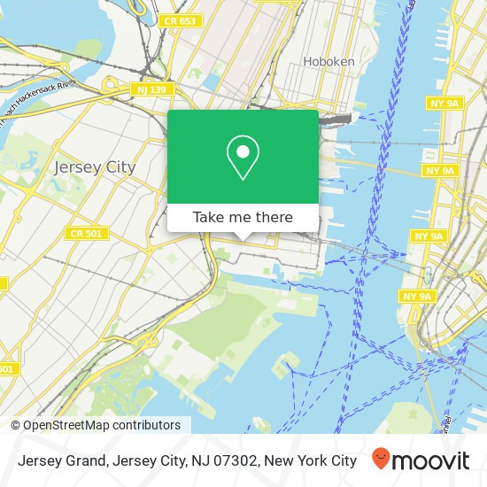 Mapa de Jersey Grand, Jersey City, NJ 07302