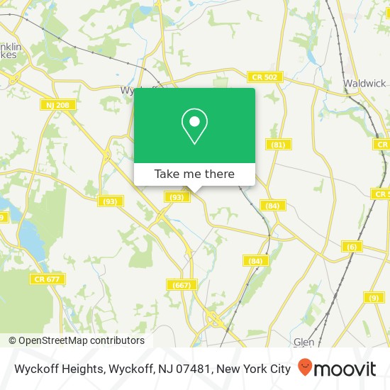 Mapa de Wyckoff Heights, Wyckoff, NJ 07481