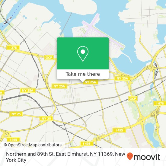 Mapa de Northern and 89th St, East Elmhurst, NY 11369