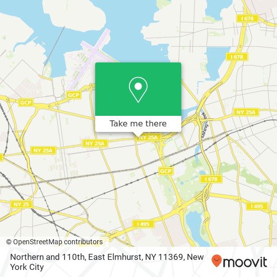 Mapa de Northern and 110th, East Elmhurst, NY 11369