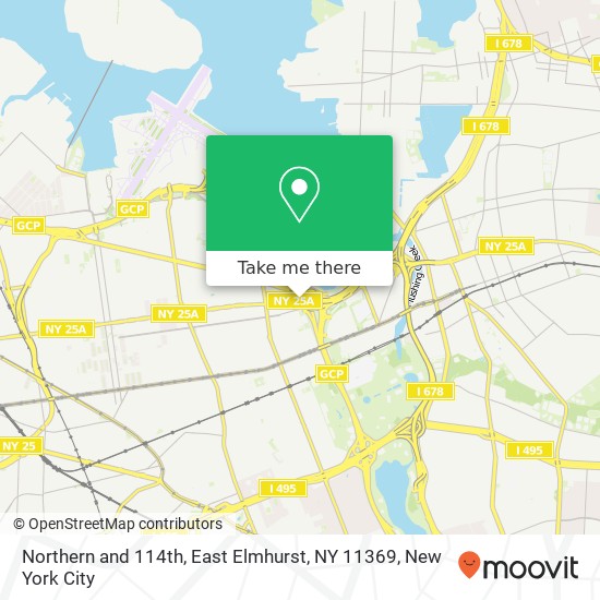 Mapa de Northern and 114th, East Elmhurst, NY 11369