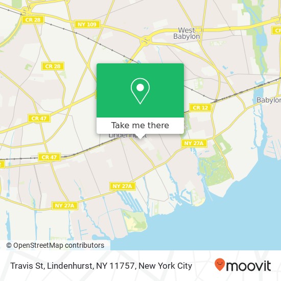Travis St, Lindenhurst, NY 11757 map