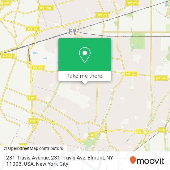 Mapa de 231 Travis Avenue, 231 Travis Ave, Elmont, NY 11003, USA