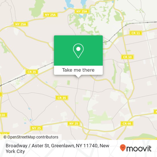 Mapa de Broadway / Aster St, Greenlawn, NY 11740