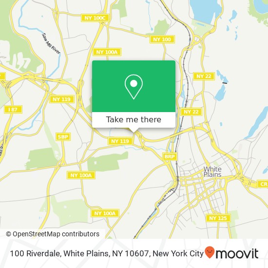Mapa de 100 Riverdale, White Plains, NY 10607