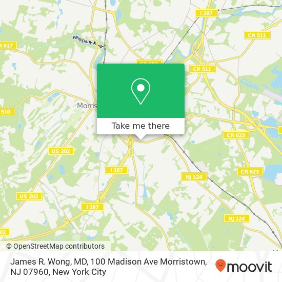 James R. Wong, MD, 100 Madison Ave Morristown, NJ 07960 map