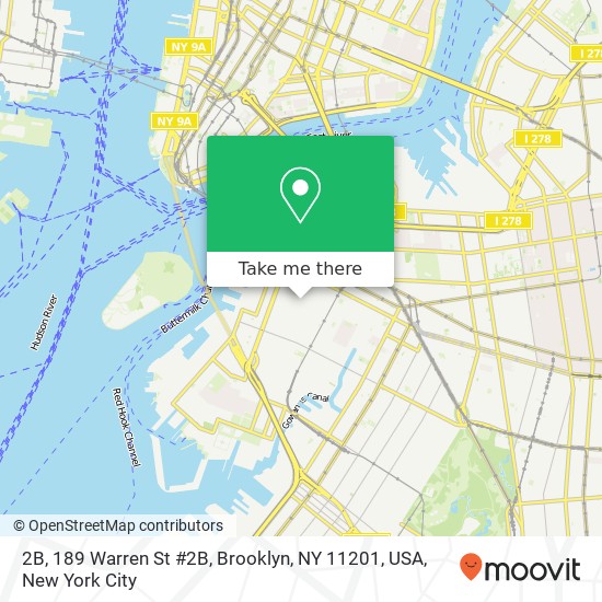 Mapa de 2B, 189 Warren St #2B, Brooklyn, NY 11201, USA