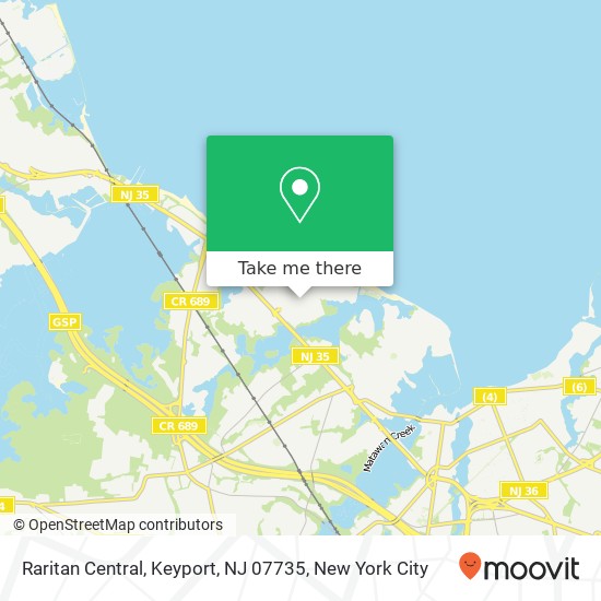 Mapa de Raritan Central, Keyport, NJ 07735