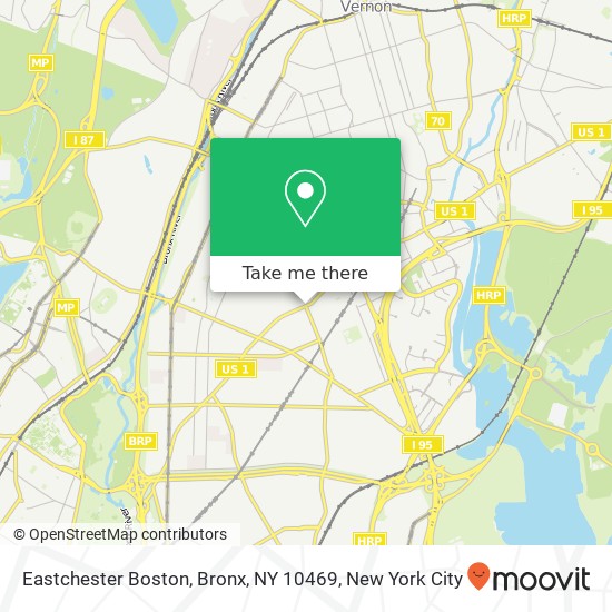 Mapa de Eastchester Boston, Bronx, NY 10469