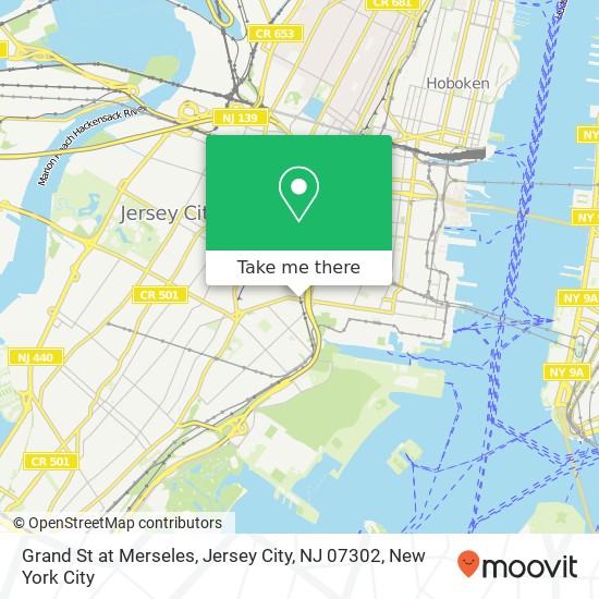 Grand St at Merseles, Jersey City, NJ 07302 map