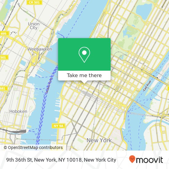 9th 36th St, New York, NY 10018 map
