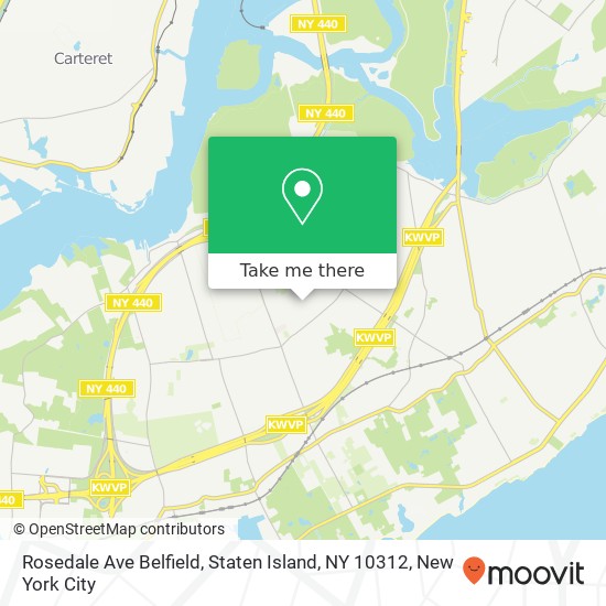 Mapa de Rosedale Ave Belfield, Staten Island, NY 10312