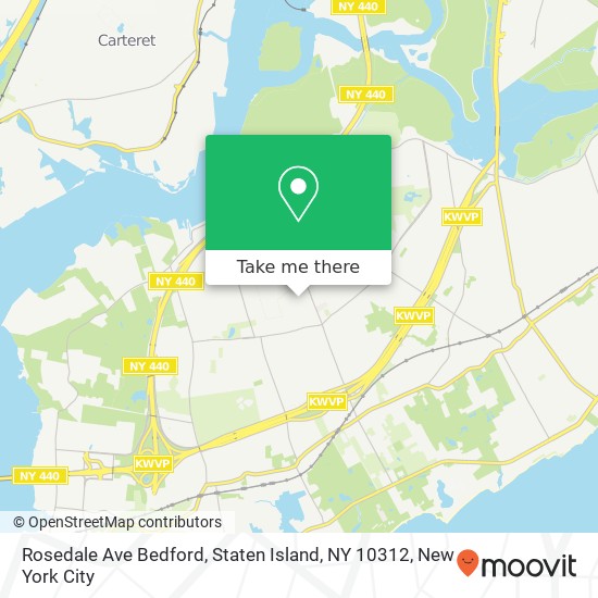 Mapa de Rosedale Ave Bedford, Staten Island, NY 10312