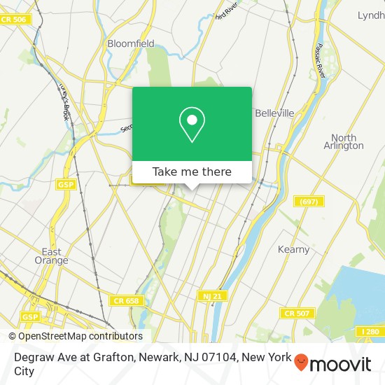Mapa de Degraw Ave at Grafton, Newark, NJ 07104