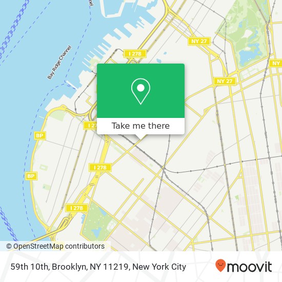 Mapa de 59th 10th, Brooklyn, NY 11219