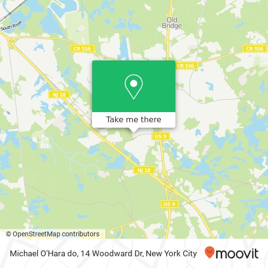 Mapa de Michael O'Hara do, 14 Woodward Dr