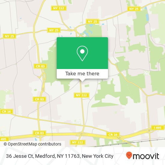 Mapa de 36 Jesse Ct, Medford, NY 11763