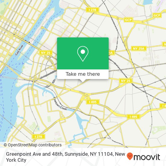 Mapa de Greenpoint Ave and 48th, Sunnyside, NY 11104