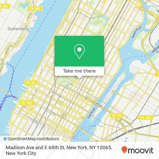 Madison Ave and E 68th St, New York, NY 10065 map