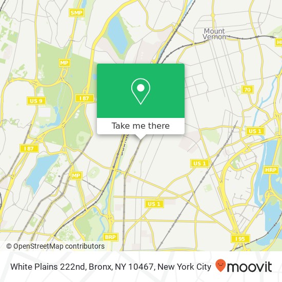 Mapa de White Plains 222nd, Bronx, NY 10467