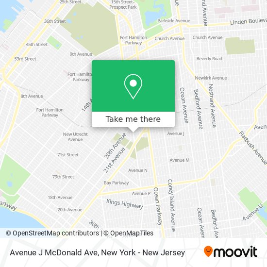 Avenue J McDonald Ave map