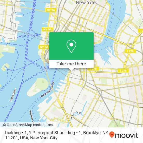 Mapa de building • 1, 1 Pierrepont St building • 1, Brooklyn, NY 11201, USA