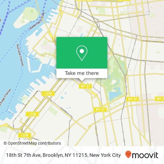 18th St 7th Ave, Brooklyn, NY 11215 map