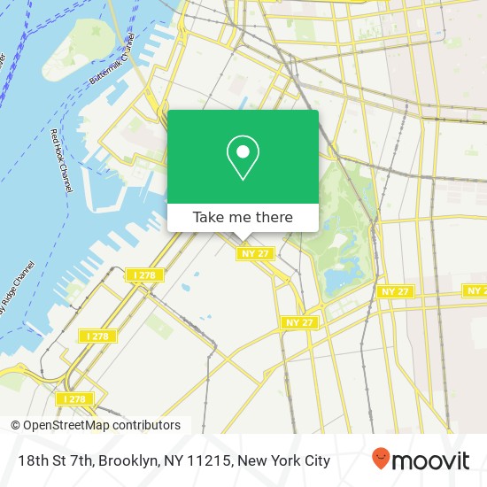 Mapa de 18th St 7th, Brooklyn, NY 11215